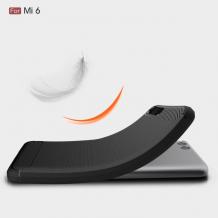 Силиконов калъф / гръб / TPU за Xiaomi Mi 6 / Mi6 - черен / carbon