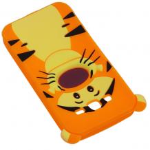 Силиконов калъф / гръб / TPU 3D за Samsung Galaxy J5 J500 - оранжев / тигър
