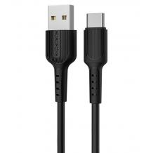 USB кабел за зареждане и пренос на данни / Type C USB кабел BOROFONE BX16 1m. FAST - черен