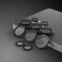 Високо качествен протектор Etteri с метални рингове за задна камера за Samsung Galaxy S26 Ultra - черен
