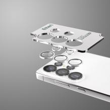 Високо качествен протектор Etteri с метални рингове за задна камера за Samsung Galaxy S26 Ultra - сребрист