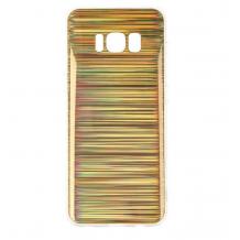 Луксозен твърд гръб със силиконов кант за Samsung Galaxy S8 G950 - златист / холограма