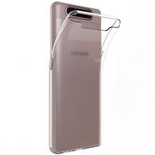 Ултра тънък силиконов калъф / гръб / TPU Ultra Thin за Samsung Galaxy A80 - прозрачен