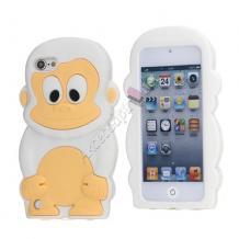 Силиконов калъф Monkey за Apple iPhone 5 / iPhone 5S - бяло и оранжево