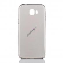 Ултра тънък силиконов калъф / гръб / TPU Ultra Thin за Samsung Galaxy C7 - тъмно сив / прозрачен