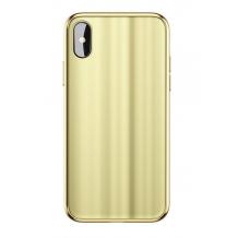 Луксозен гръб BASEUS Glass-Sparkling Case за Apple iPhone X - златист