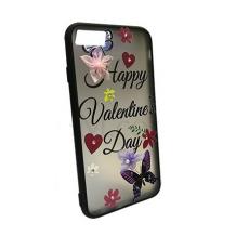 Луксозен силиконов калъф / гръб / TPU с камъни и панделки за Apple iPhone 7 - Happy Valentine`s Day