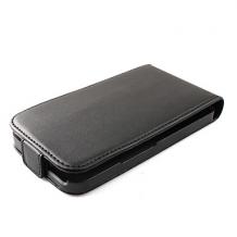 Кожен калъф Flip за Samsung Galaxy Pocket S5300 - Черен луксозен