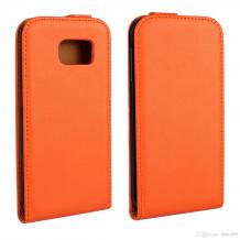 Кожен калъф Flip тефтер Flexi със силиконов гръб за Samsung Galaxy Note 5 N920 / Samsung Note 5 - оранжев