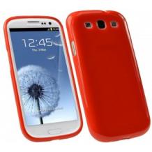 Силиконов калъф / гръб / TPU за Samsung Galaxy S3 i9300 / SIII i9300 - червен / гланц