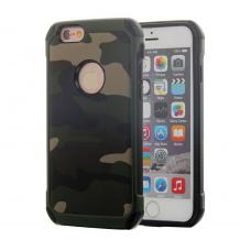 Твърд гръб със силиконов кант Camo Series за Apple iPhone 6 / iPhone 6S - зелен / камуфлаж