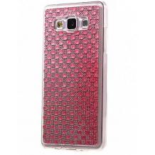 Силиконов калъф / гръб / TPU за Samsung Galaxy A5 SM-A500F / Samsung A5 - розов с камъни