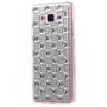 Силиконов калъф / гръб / TPU за Samsung Galaxy Grand Prime G530 - сребрист с камъни