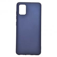 Силиконов калъф / гръб / TPU за Samsung Galaxy A51 - тъмно син / мат
