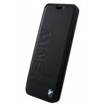 Оригинален кожен калъф Flip тефтер BMW за Samsung Galaxy S9 Plus G965 - черен