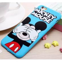 Ултра тънък силиконов калъф / гръб / TPU Ultra Thin за Apple iPhone 6 / iPhone 6S - Mickey Mouse / син