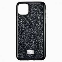 Луксозен твърд гръб с камъни за Apple iPhone 12 Pro Max 6.7" - черен