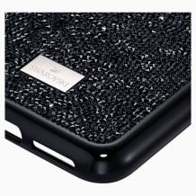 Луксозен твърд гръб с камъни за Samsung Galaxy S20 Ultra - черен