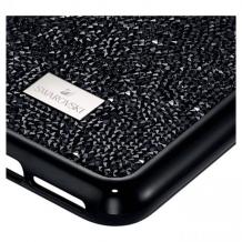 Луксозен твърд гръб Swarovski за Apple iPhone 17 Pro - черен / камъни