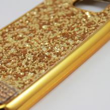 Луксозен силиконов калъф / гръб / TPU с камъни за Samsung Galaxy S7 G930 - златист