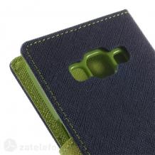 Кожен калъф Flip тефтер със стойка Mercury GOOSPERY Fancy Diary за Samsung Galaxy A5 SM-A500 / Samsung A5 - тъмно син