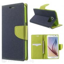 Кожен калъф Flip тефтер Mercury GOOSPERY Fancy Diary със стойка за Samsung Galaxy S6 G920 - тъмно син
