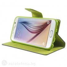 Кожен калъф Flip тефтер Mercury GOOSPERY Fancy Diary със стойка за Samsung Galaxy S6 G920 - тъмно син