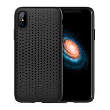 Луксозен силиконов калъф / гръб / TPU ROCK DOT Series за Apple iPhone X - черен