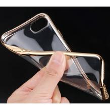 Луксозен силиконов калъф / гръб / TPU USAMS Kim Series за Apple iPhone 7 - прозрачен / златист кант