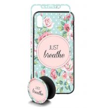 Луксозен твърд гръб 3in1 със стъклен протектор и Popsocket за Samsung Galaxy J5 2017 J530 - Just Breathe