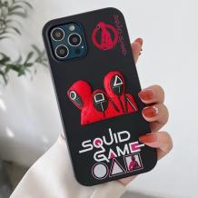 Луксозен гръб / кейс / Squid Game за Apple iPhone 14 6.1'' - черен / тъмно синя рамка