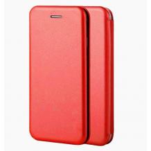 Луксозен кожен калъф Flip тефтер със стойка OPEN за Xiaomi Redmi Note 8 Pro - червен