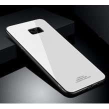 Луксозен стъклен твърд гръб за Samsung Galaxy J4 Plus 2018 - бял
