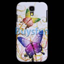 Заден предпазен капак за Samsung Galaxy S4 IV i9500 - пеперуди / камъни