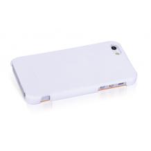 Луксозен кожен калъф Flip HOCO за Apple iPhone 5 / 5S - бял