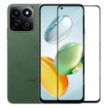 5D full cover Tempered glass Full Glue screen protector Honor 200 Smart / Извит стъклен скрийн протектор с лепило от вътрешната страна за Honor 200 Smart - черен кант