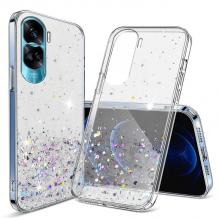 Силиконов калъф / гръб / Brillant Clear Case за Honor 90 Lite - прозрачен / блестящи стружки