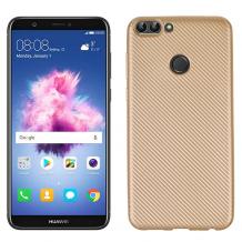 Силиконов калъф / гръб / TPU за Huawei Honor 9 Lite - златист / Carbon