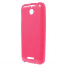 Силиконов калъф / гръб / TPU за HTC Desire 510 - розов / гланц