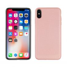 Силиконов калъф / гръб / TPU за Apple iPhone XR - Rose Gold / Carbon