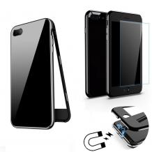 Магнитен калъф Bumper Case 360° FULL със стъклен протектор за Apple iPhone 7 Plus / iPhone 8 Plus - черен