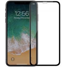 3D full cover Tempered glass screen protector Apple iPhone XS Max / Извит стъклен скрийн протектор Apple iPhone XS Max - черен