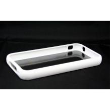 Заден предпазен капак Apple iPhone 4 / 4s  - прозрачен с бяло