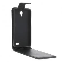 Кожен калъф Flip тефтер за Alcatel One Touch Idol 6030D - черен