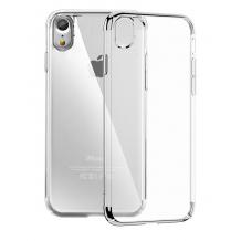 Луксозен твърд гръб Baseus Glitter Case за Apple iPhone X - прозрачен / тъмно сив кант