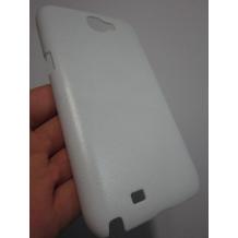 Заден предпазен твърд гръб за Samsung Galaxy Note II 2 N7100 - бял имитиращ кожа