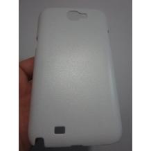 Заден предпазен твърд гръб за Samsung Galaxy Note II 2 N7100 - бял имитиращ кожа
