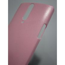 Заден предпазен твърд гръб за Sony Xperia S Lt26i - розов имитиращ кожа