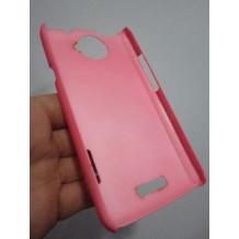 Заден предпазен капак за HTC One X, One X+ - розов с гравирана пеперуда