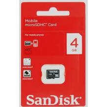 MicroSDHC карта / 4GB / SANDISK CLASS 4